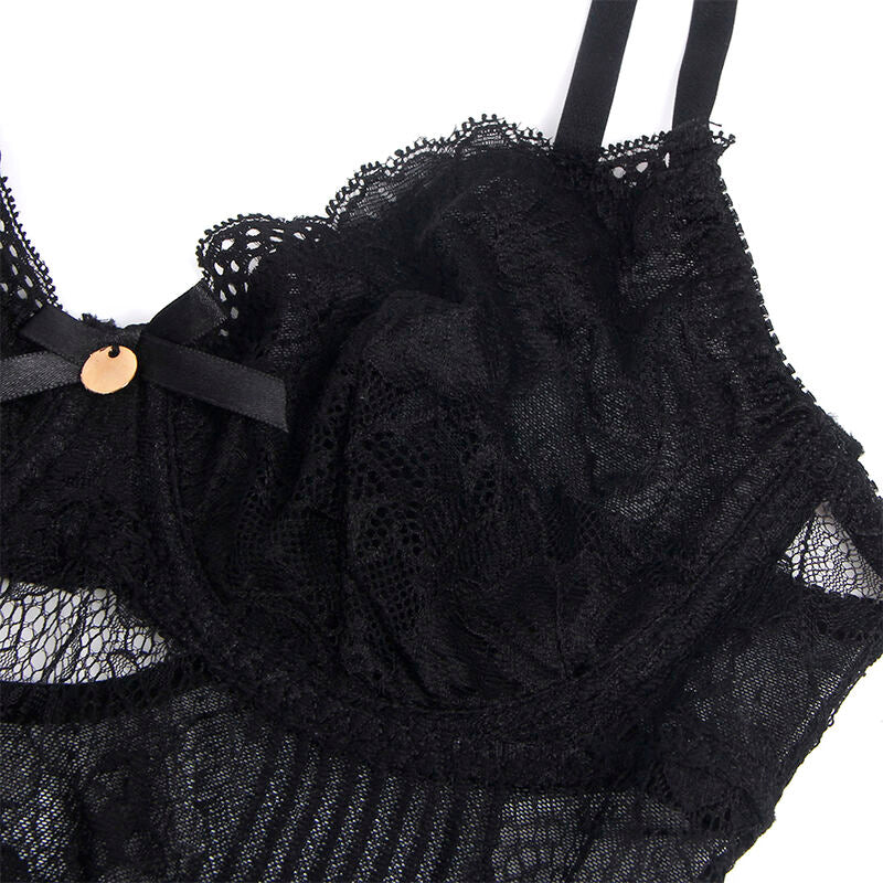 955625 lace bodysuit with bottom closure black l/xl