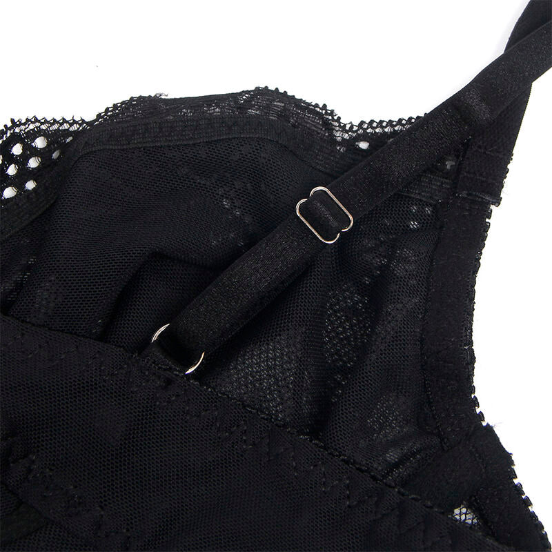 955625 lace bodysuit with bottom closure black l/xl