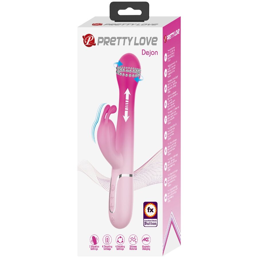 Vibrateur lapin multifonction 3 en 1 dejon rose