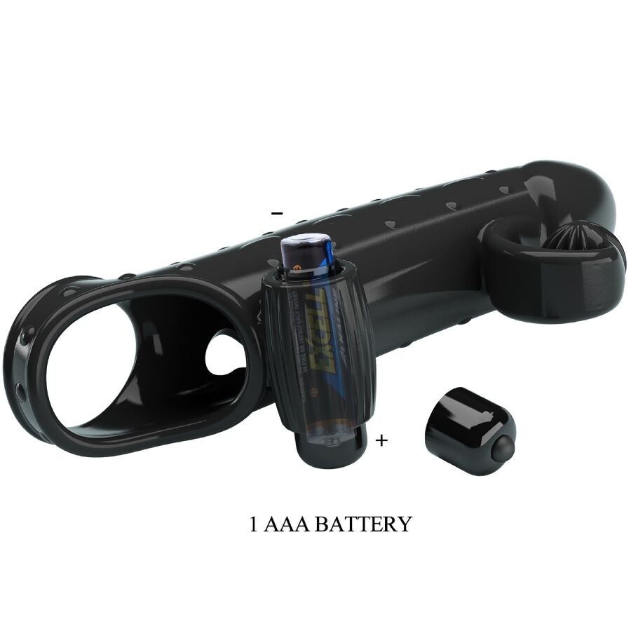 Black vibrating penis sleeve