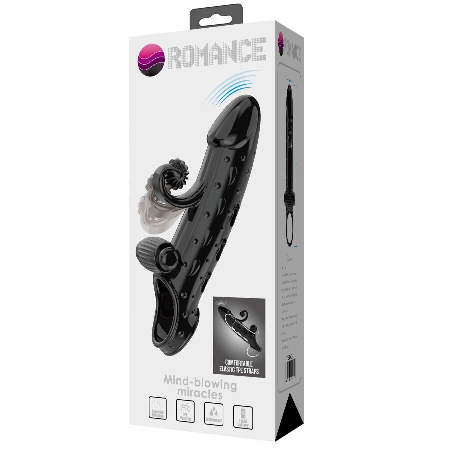 Black vibrating penis sleeve