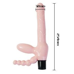 Harnais sans corde tpr avec vibration et stimulation anal 25.4 cm