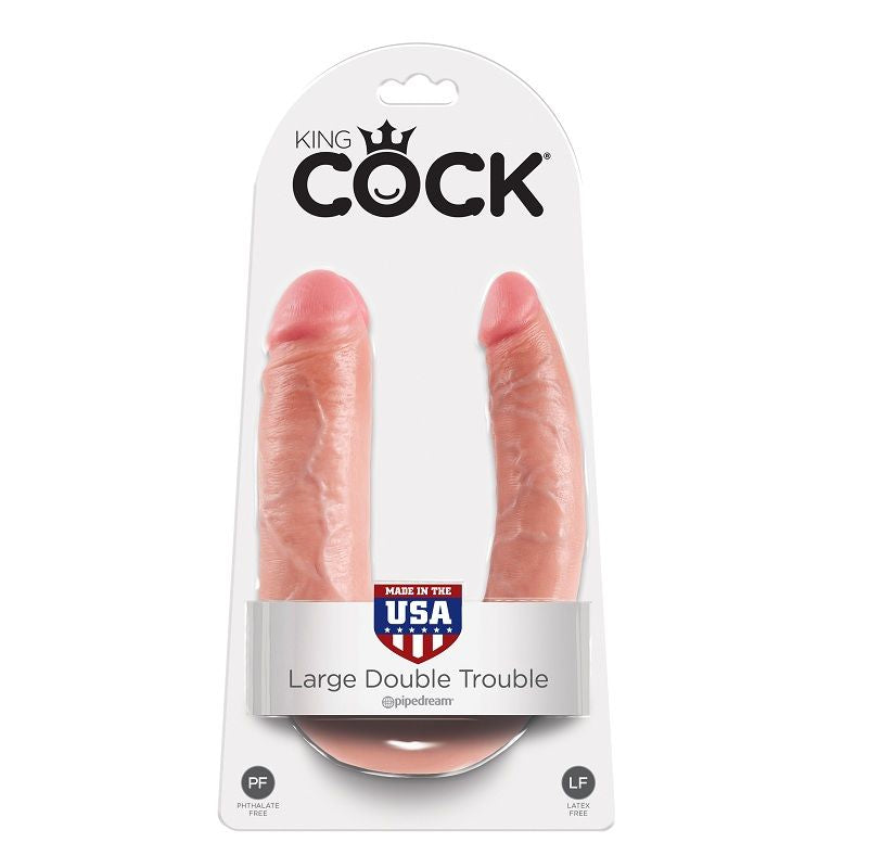 Double penetration dildo 17.8 cm natural