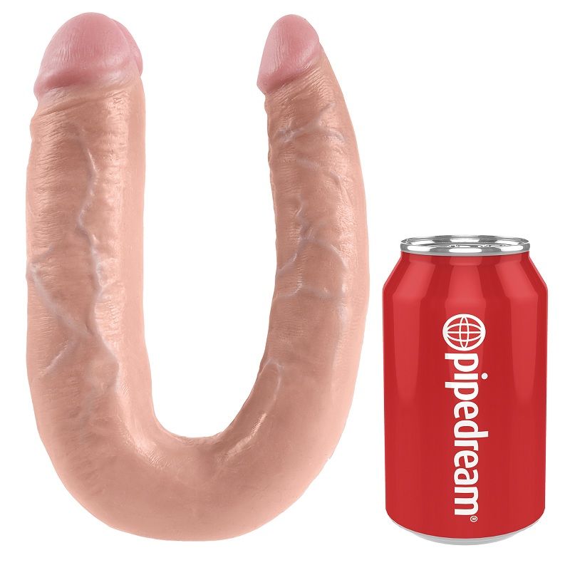 Double penetration dildo 17.8 cm natural