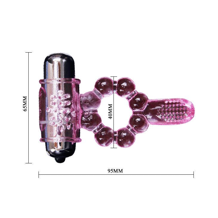 10 Rhythm Silicone Tongue Ring with Pink Vibration