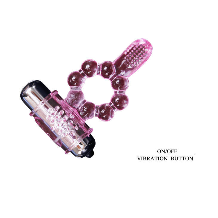 10 Rhythm Silicone Tongue Ring with Pink Vibration