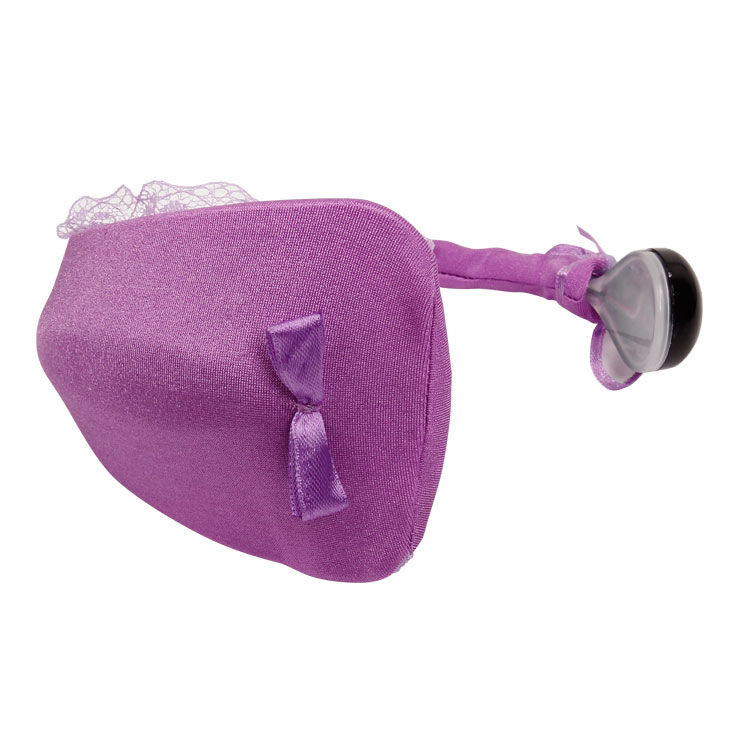 Lilac remote control vibrator thong