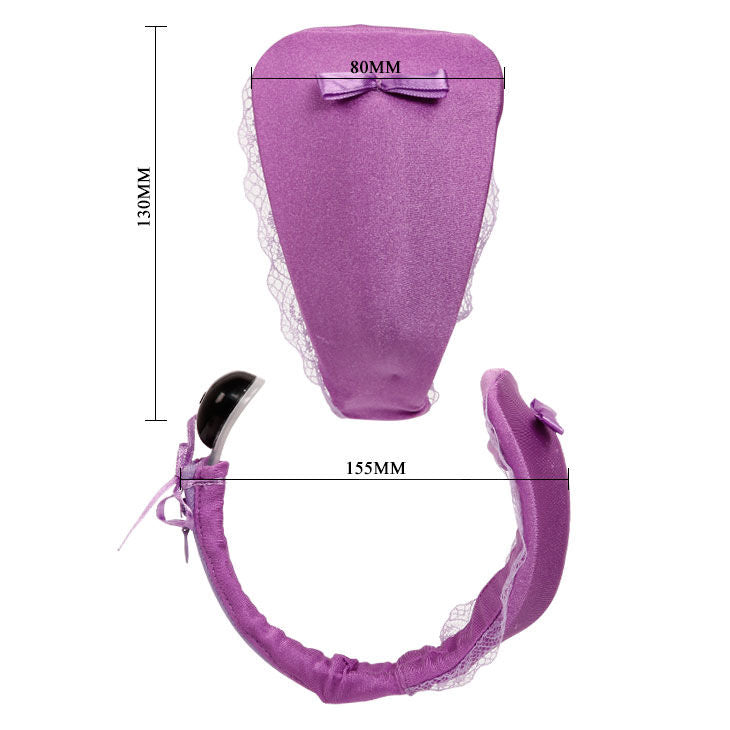 Lilac remote control vibrator thong