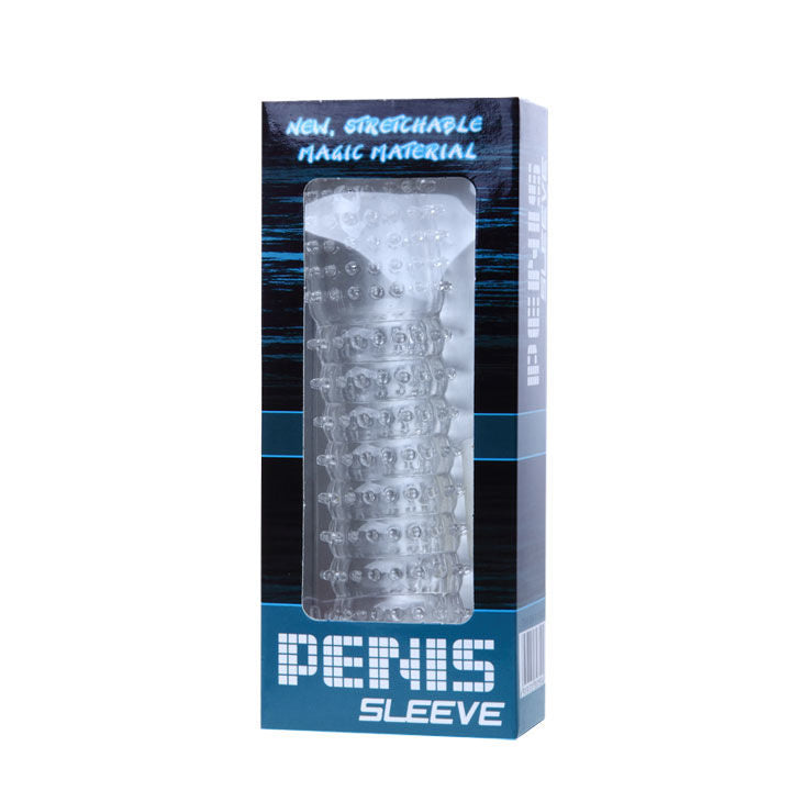 Penis sheath with stimulating points, purple, 14 cm