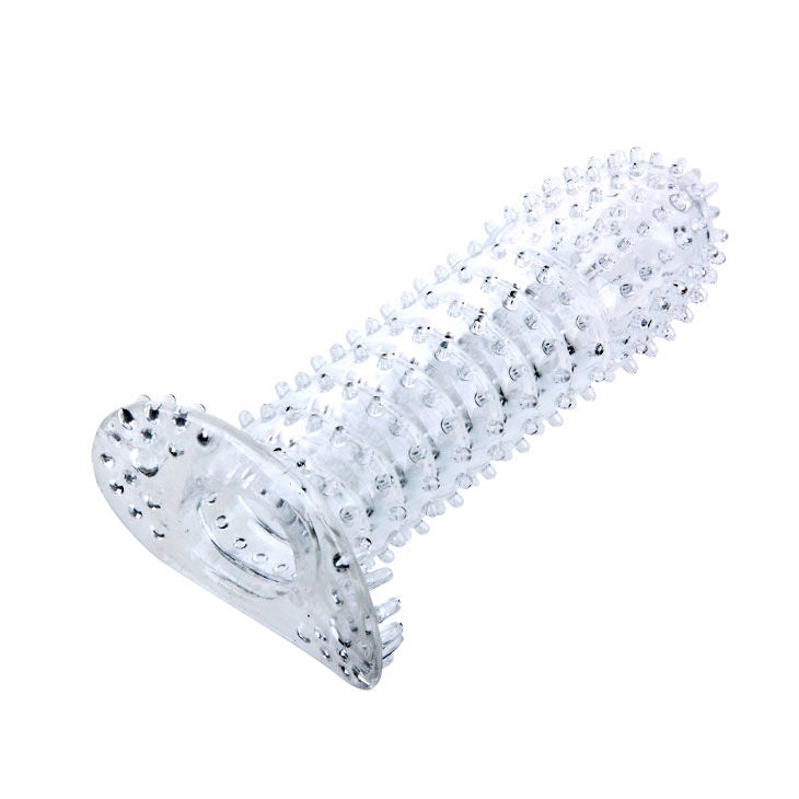 Penis sheath with transparent stimulating points 14 cm