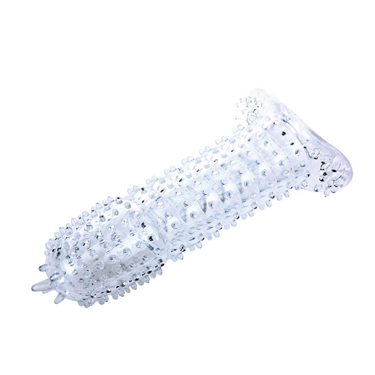 Penis sheath with transparent stimulating points 14 cm
