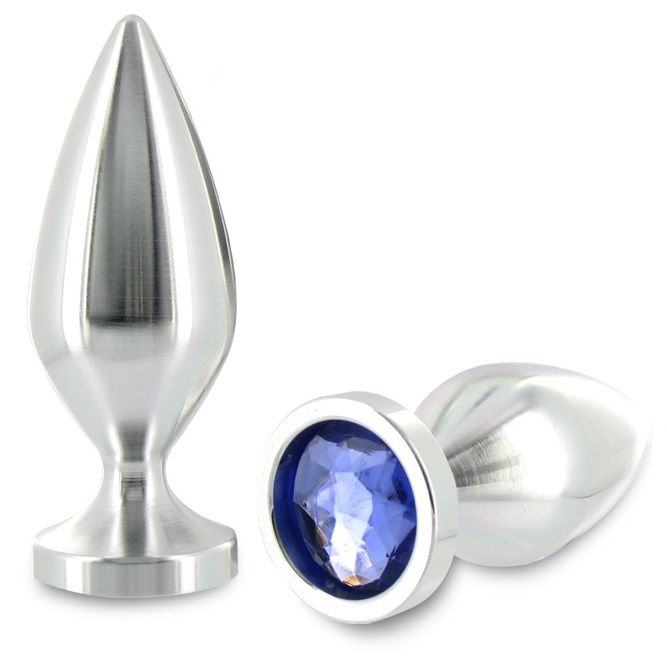 Plug anal aliminum couleur cristal grand 10,16cm