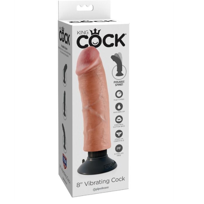 20.32 cm natural vibrating dildo
