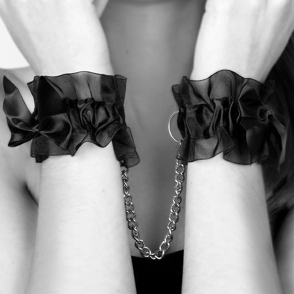 Indiscreet frou frou organza handcuffs