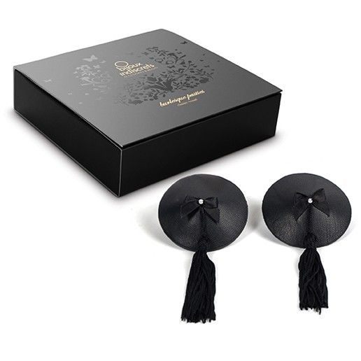 Black burlesque nipple covers