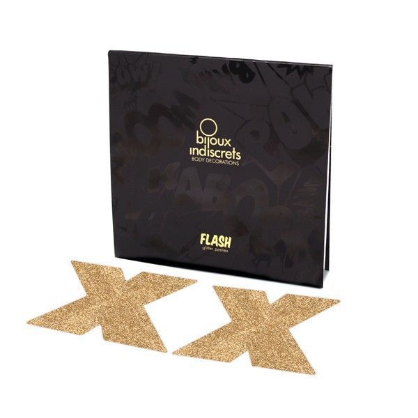 Indiscreet gold flash nipple covers