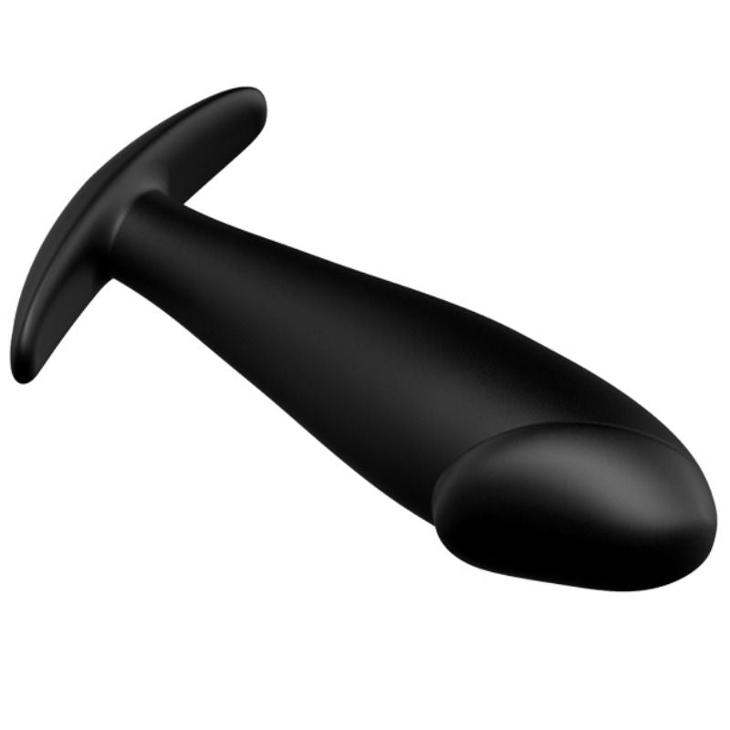 Plug anal en silicone forme pénis et 12 modes de vibration noir