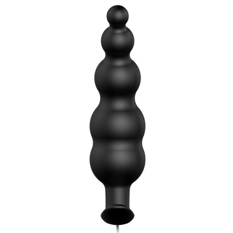 Extra stimulation silicone anal plug with 12 vibration modes in black