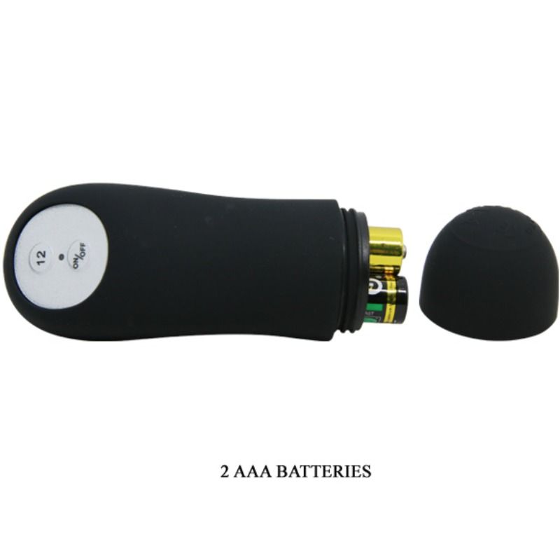 Extra stimulation silicone anal plug with 12 vibration modes in black