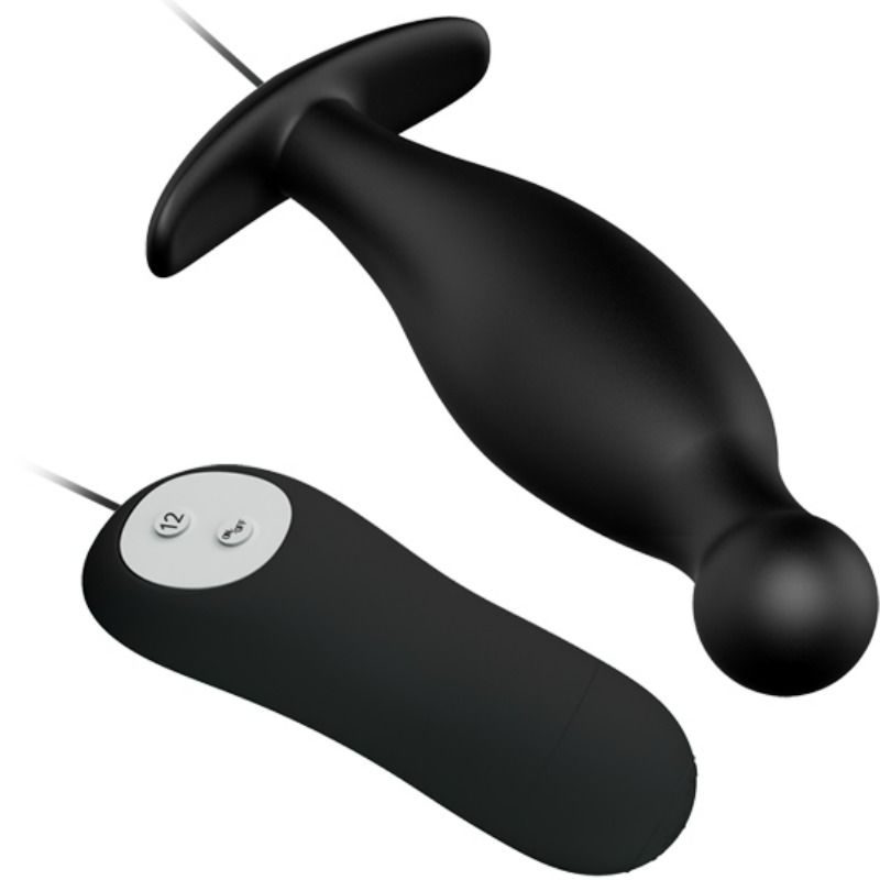 Silicone anal plug 12 vibration modes black