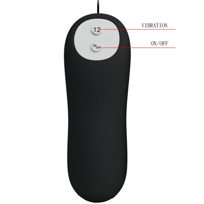 Silicone anal plug 12 vibration modes black