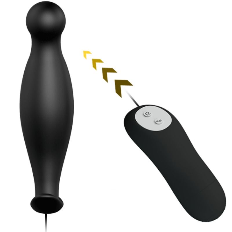 Silicone anal plug 12 vibration modes black