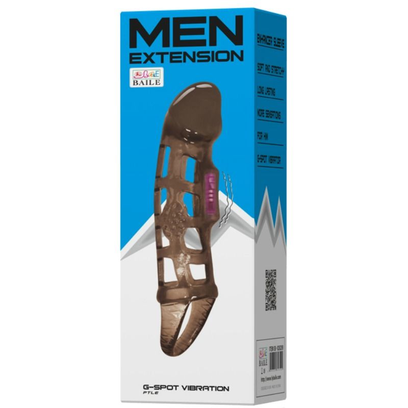 Penis Extension Sleeve with Vibration and Strap 13.5 cm