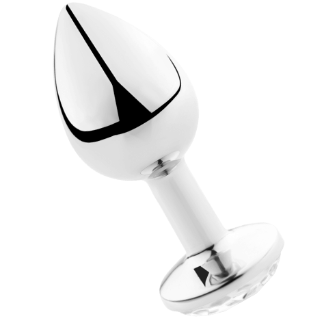 Plug anal transparent aluminium 8 cm