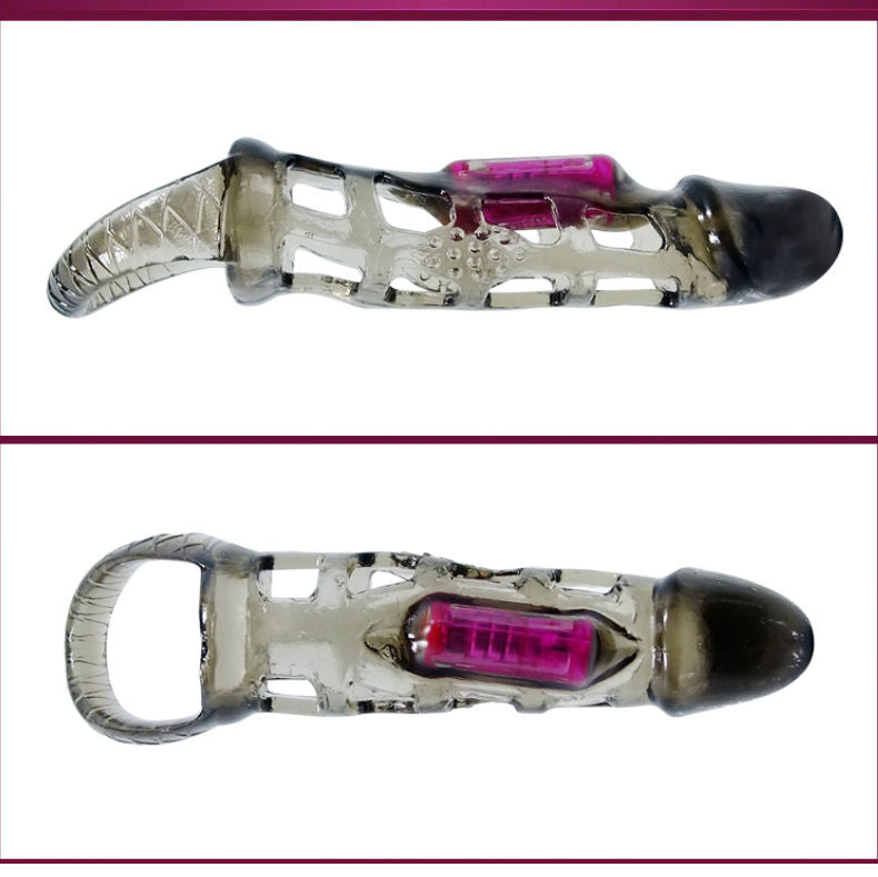 Penis Extension Sleeve with Vibration and Strap 13.5 cm