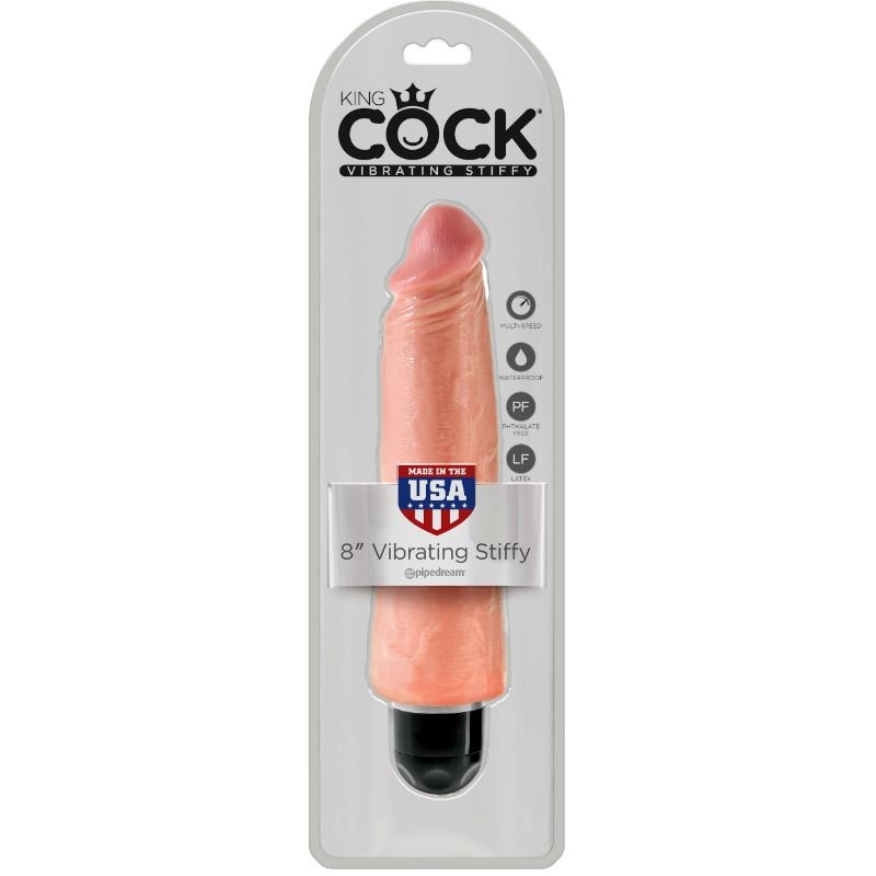 Realistic and rigid vibrator 8 inches natural