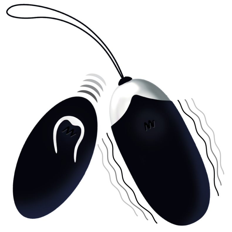 Flippy II Vibrating Egg with Remote Control Black