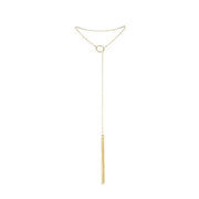 Magnifique collier en métal franges dorées