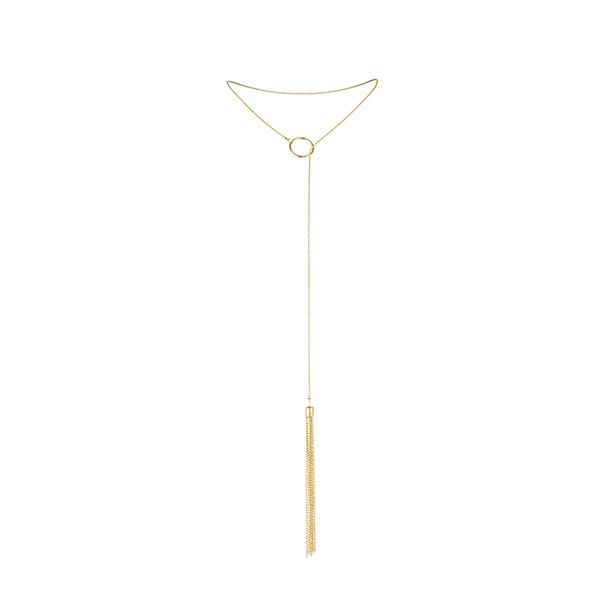 Magnifique collier en métal franges dorées