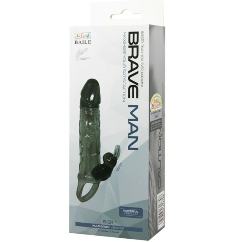 Brave Man Penis Cover with Black Rabbit 16.5 cm