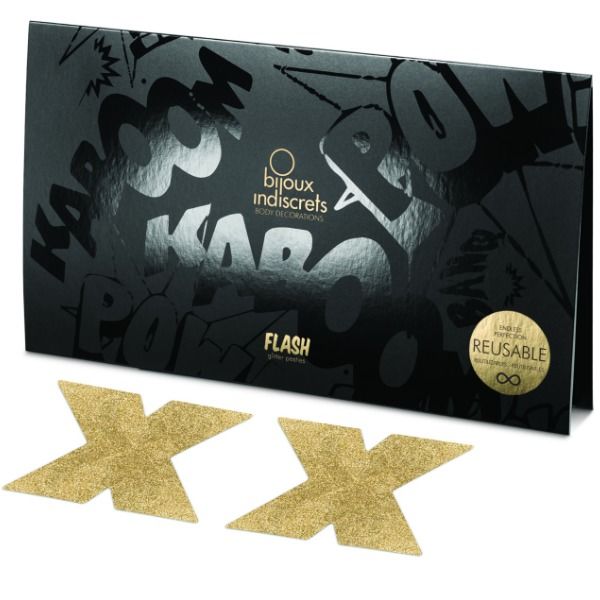 Indiscreet gold flash nipple covers
