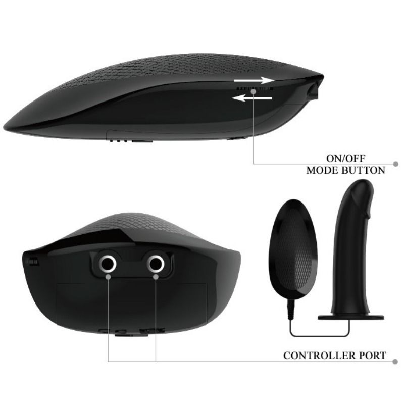Vito strap on avec gode creux et vibration 17.3 cm
