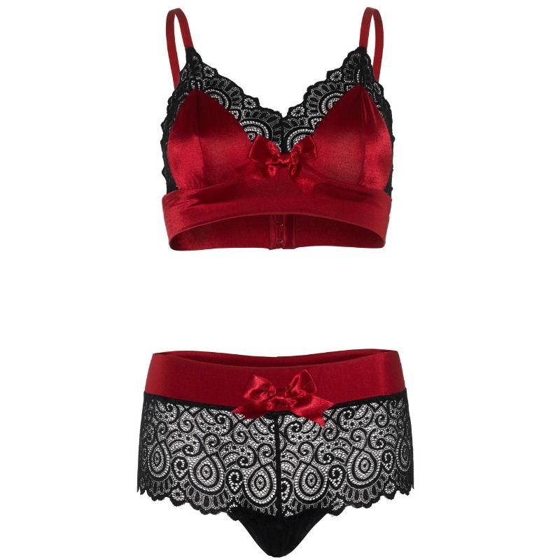 Set of red and black piezas l/xl