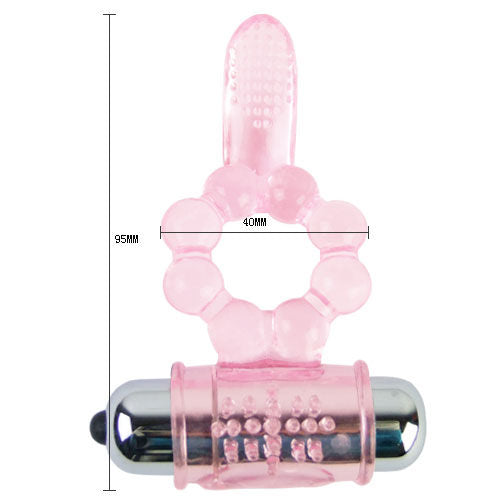 10 Rhythm Silicone Tongue Ring with Pink Vibration