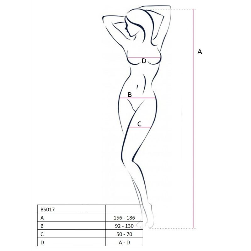 Woman bs017 black bodystocking one size