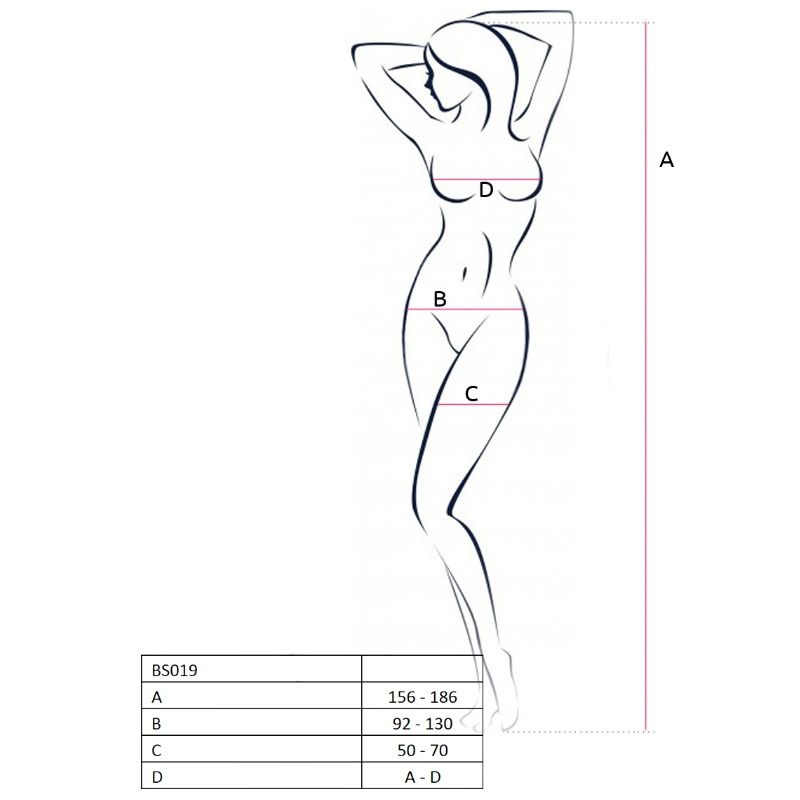 Woman bs019 black bodystocking one size