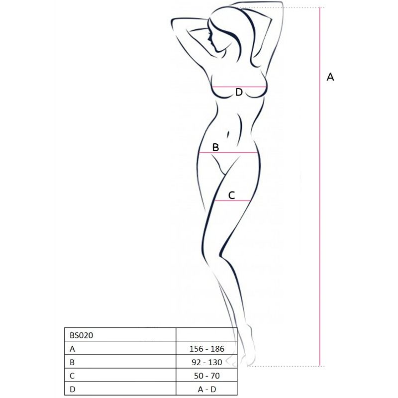 Woman bs020 white bodystocking one size