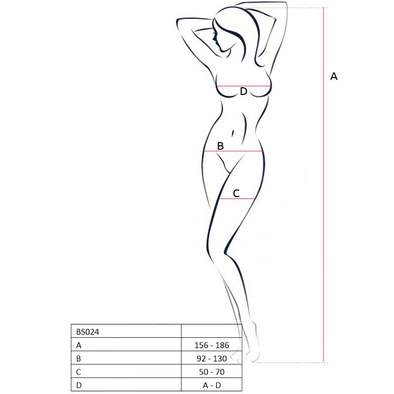 Woman bs024 white bodystocking one size