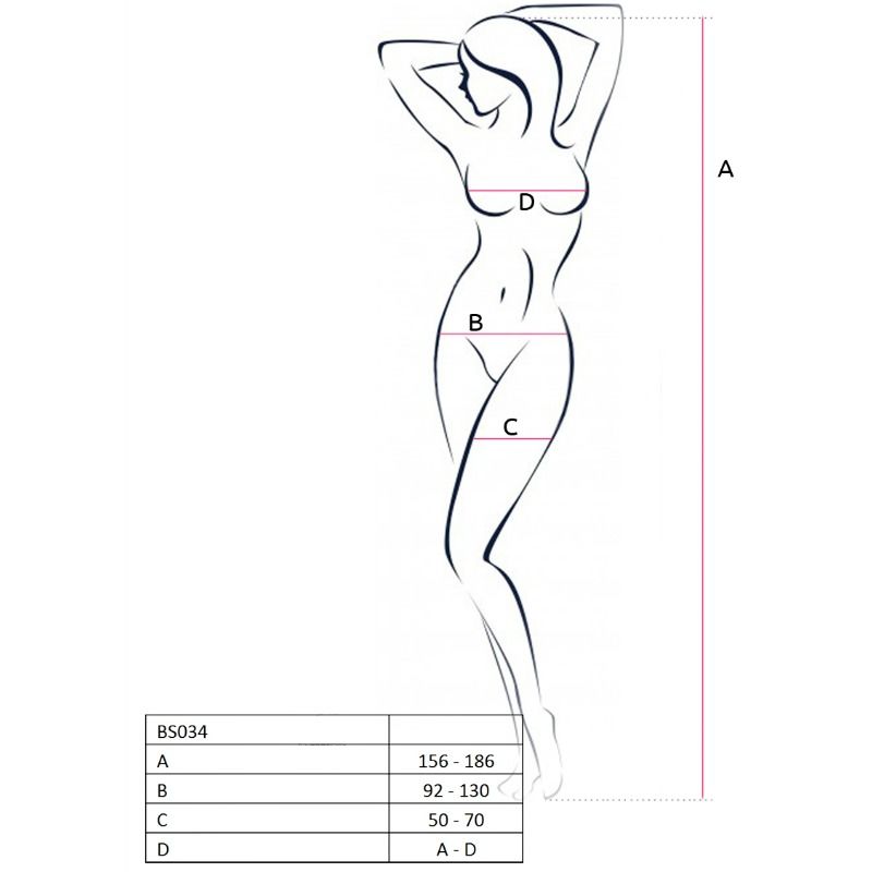Woman bs034 white bodystocking one size