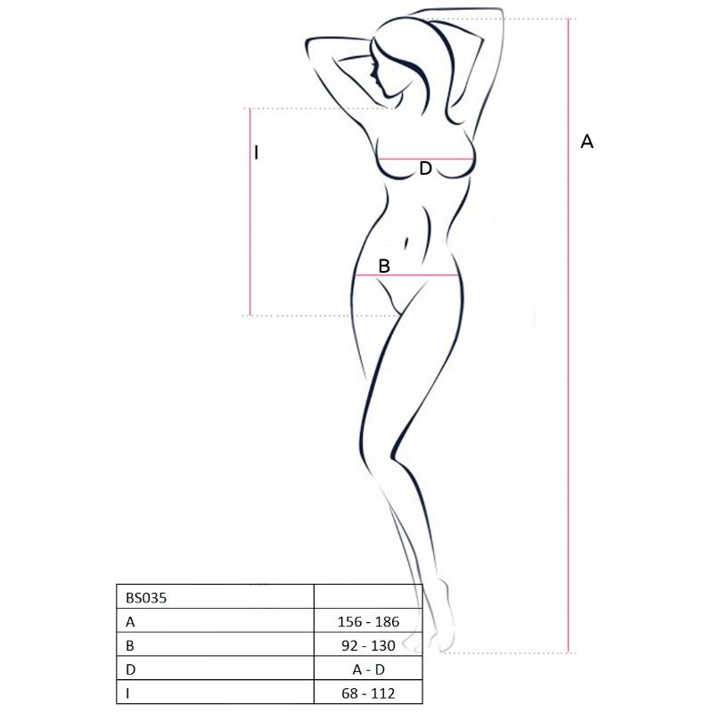 Woman bs035 black bodystocking one size