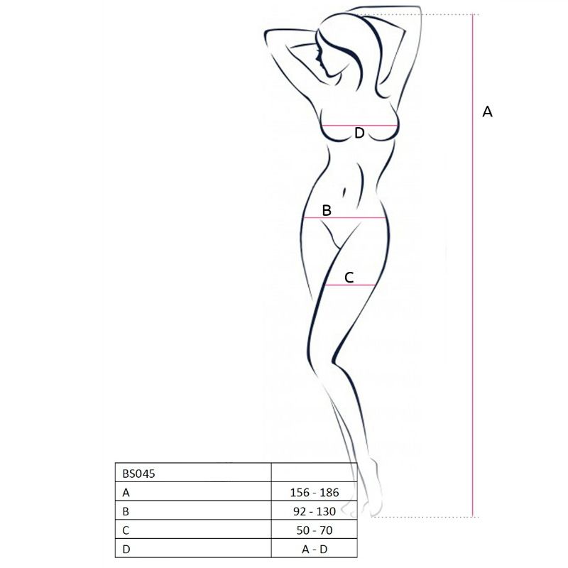Woman bs045 white bodystocking one size