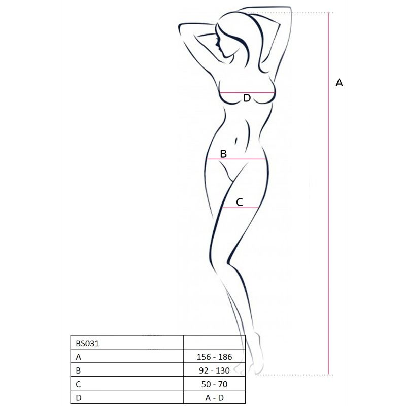 Woman bs031 black bodystocking one size