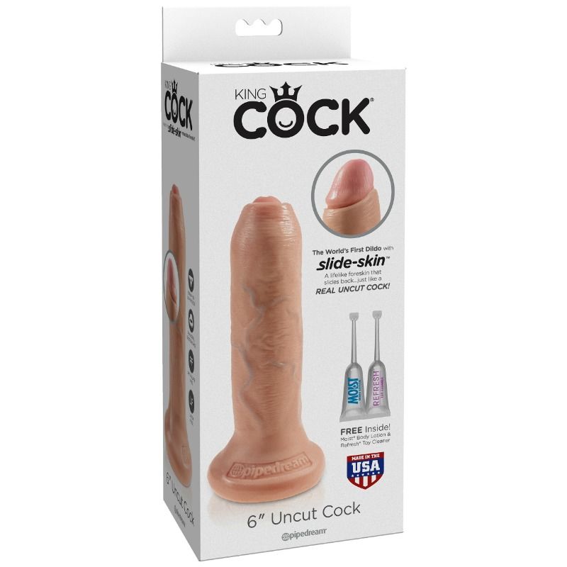 Realistic flesh uncut dildo 15 cm
