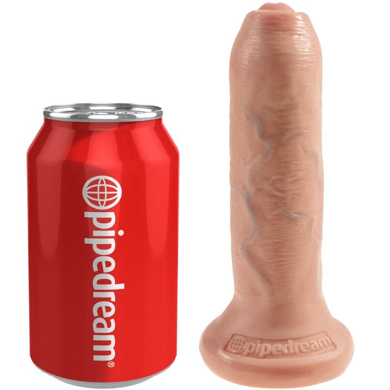 Realistic flesh uncut dildo 15 cm