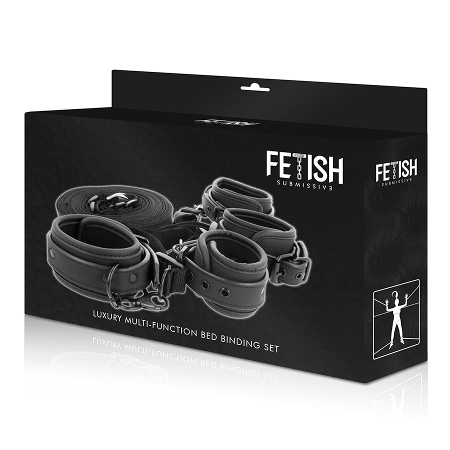 Set of handcuffs and restraints with neoprene lining