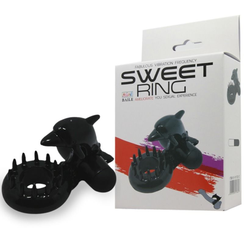 Sweet ring with clitoral stimulator delfin
